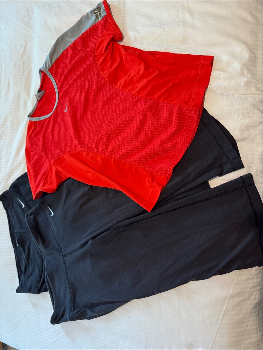 Nike Black Track Joggers with orange Athletic Top S